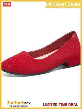 Women's Low Block Chunky Heel Pumps Closed Round Toe Textile Office Shoes